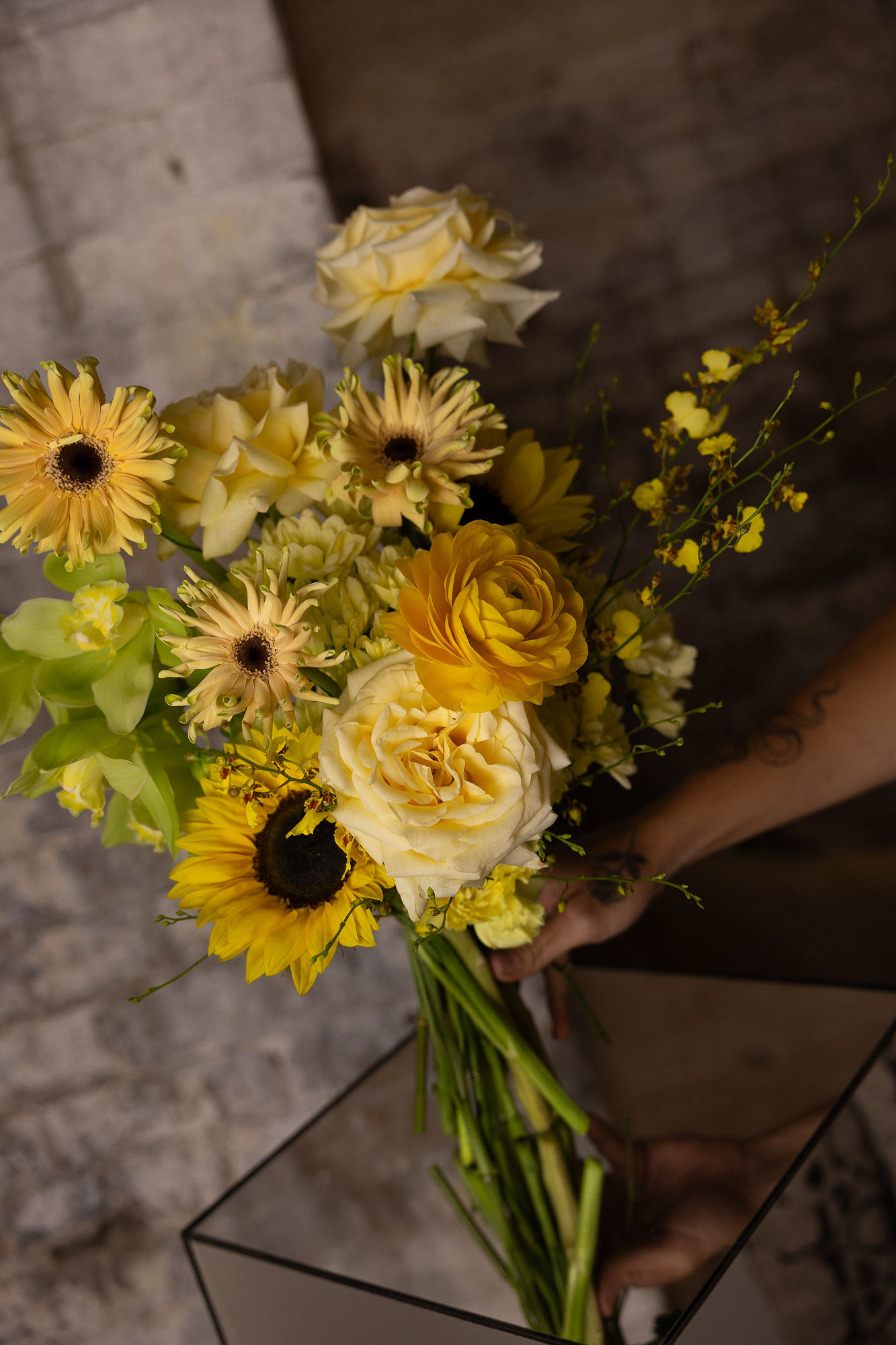 Monochrome single colour bouquet, The Bloom Room Townsville